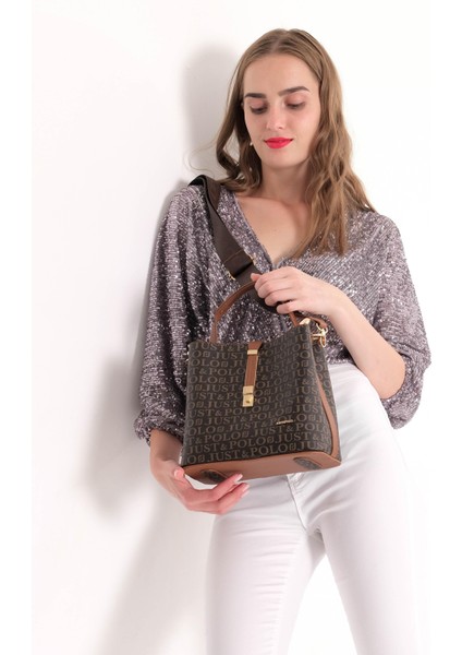 Baskı Desenli Özel Seri Çanta 2055-GD Kahverengi-Taba fiyatları