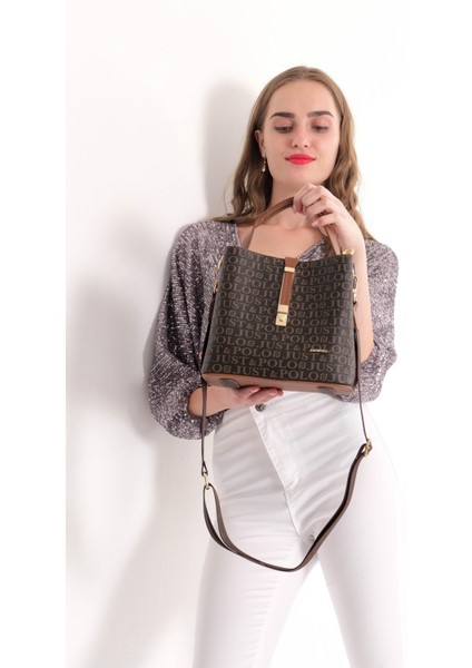 Baskı Desenli Özel Seri Çanta 2055-GD Kahverengi-Taba fırsatları