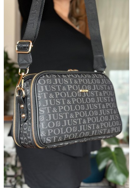 Uzun Askılı 5 Bölmeli Özel Seri Kadın Çapraz Postacı Omuz Çantası 2053-GD Siyah Kombin fiyatları