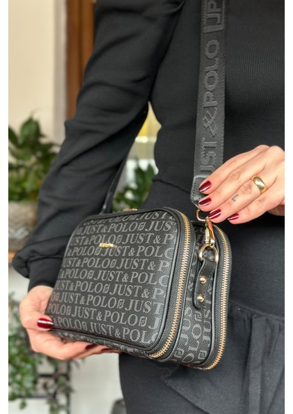 Uzun Askılı 5 Bölmeli Özel Seri Kadın Çapraz Postacı Omuz Çantası 2053-GD Siyah Kombin fırsatları