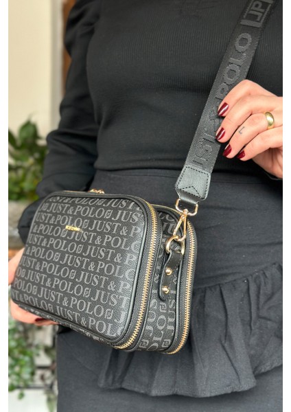 Uzun Askılı 5 Bölmeli Özel Seri Kadın Çapraz Postacı Omuz Çantası 2053-GD Siyah Kombin indirimleri