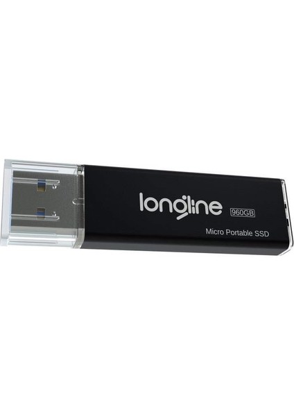 Longline LMPSSDB960GB Micro Portable 960GB USB SSD Flash Bellek Siyah 550/500MB/SN Okuma Yazma, Renkli