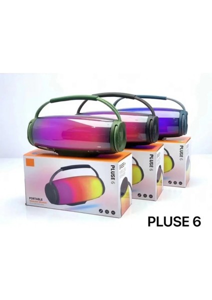 Taşınabilir Pluse6 Yeni Tasarımı Ile Rgb LED Işıklı Bluetooth Hoparlör