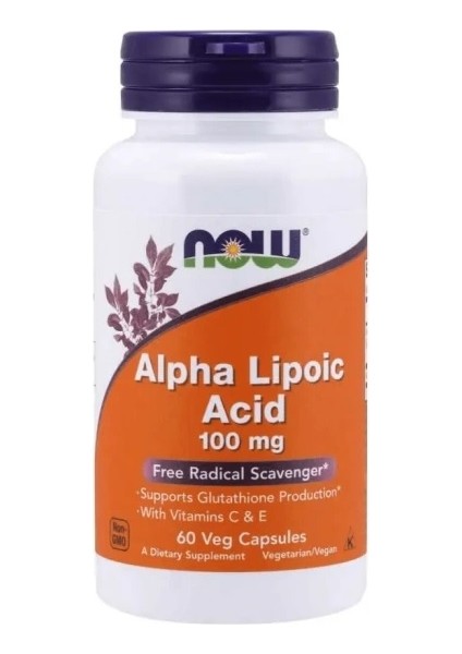 Alpha Lipoic Acid With Vitamins C & E 100 mg 60 Vegetarian Capsules (Glutatyon Support)