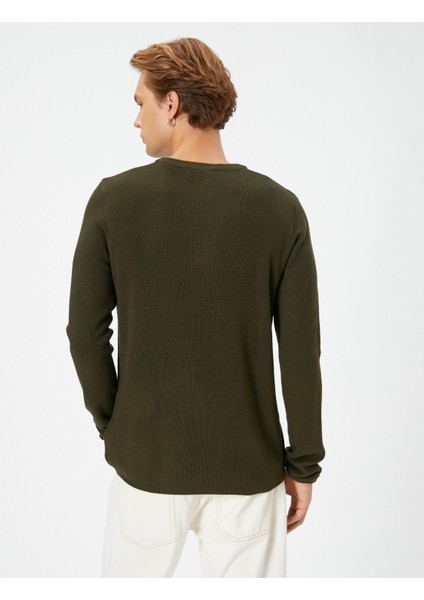 Triko Kazak Bisiklet Yaka Dokulu Uzun Kollu fırsatları