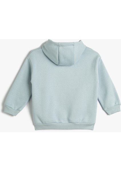 Kapşonlu Sweatshirt Baskı Detaylı Uzun Kollu Şardonlu fiyatları