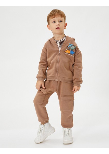 Jogger Eşofman Altı Cepli Beli Bağlamalı Pamuk Karışımlı