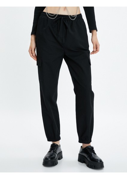 Jogger Kargo Pantolon Beli Bağlamalı Cepli Pamuklu modelleri