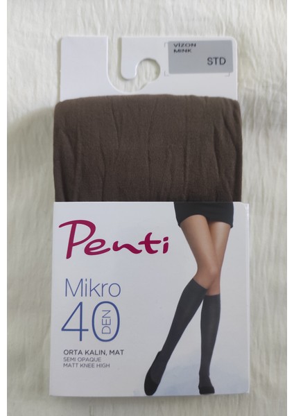 Mıkro 40 Den Orta Kalın Mat Pantolon ( Diz Altı ) Çorap 12'lı