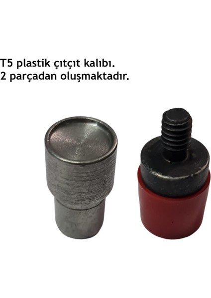 Tulumba Pres ve Plastik Çıtçıt Seti. (12MM Plastik T5 Çıtçıt Seti)