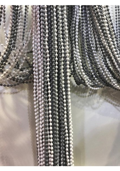 Kapı Boncuk Perdesi Gri Beyaz modelleri