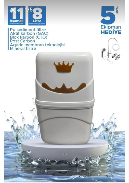 Water King Waterking Su Arıtma Cihazı Aqutic Membran 11 Aşama Mineralli Cihaz 6'lı