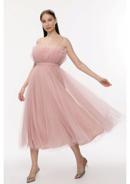 Fırfır Detaylı Hayal Tül Abiye Elbise fiyatları