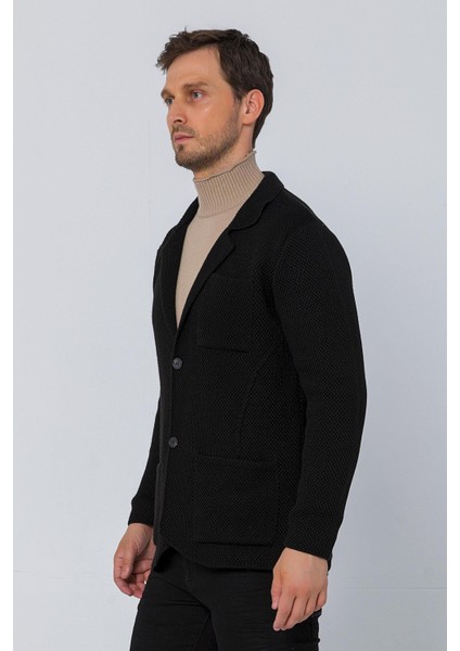 Erkek Regular Fit Çok Cepli Düğmeli Astarsız Örme Blazer Rahat Ceket modelleri
