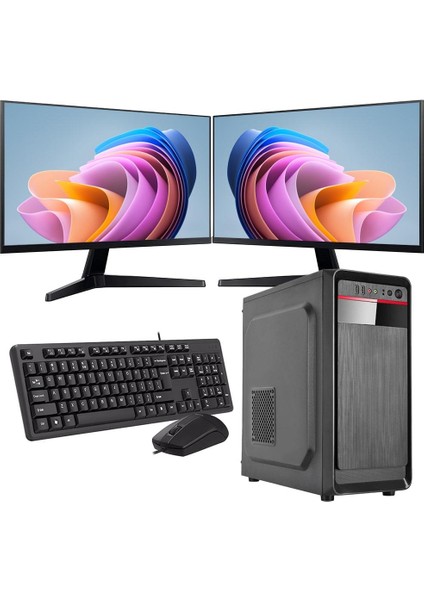 Intel I7 13700 8gb 240GB SSD Çift 24" Monitörlü Ev ve Ofis Bilgisayarı (Business)