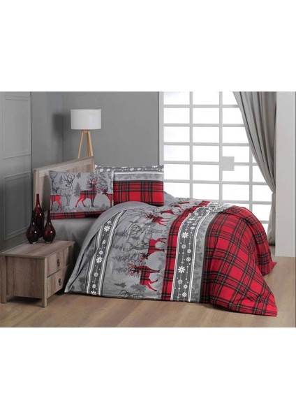 Flanel Nevresim Takımı Happiness Red Çift Kişilik