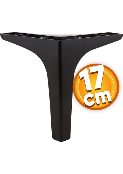 Sedef 6'lı Set Mobilya Tv Ünitesi Çekyat Koltuk Kanepe Destek Yükseltici Ayağı 17 cm Siyah Baza Ayakları M8 Destek