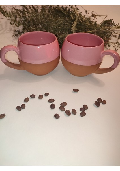 El Yapımı Toprak Pembe Çift Kişilik Kupa Bardak & Nescafe - Filtre Kahve - Süt Kupası - Kulplu Çömlek - Doğum Günü - Anneler Günü - Sevgililer Günü - Kutlama - Yeni Iş - Kadınlar Günü fiyatları