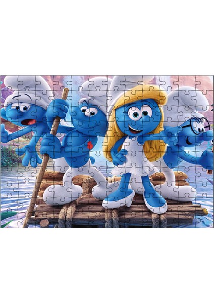 Ahşap Mdf Puzzle Yapboz Şirinler 120 Parça 25*35 cm