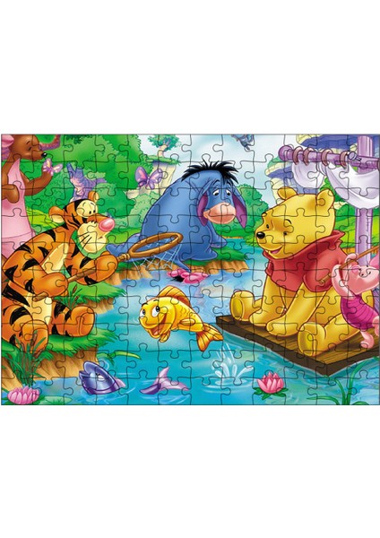 Ahşap Mdf Puzzle Yapboz Winnie The Pooh Nehirde 120 Parça 25*35 cm