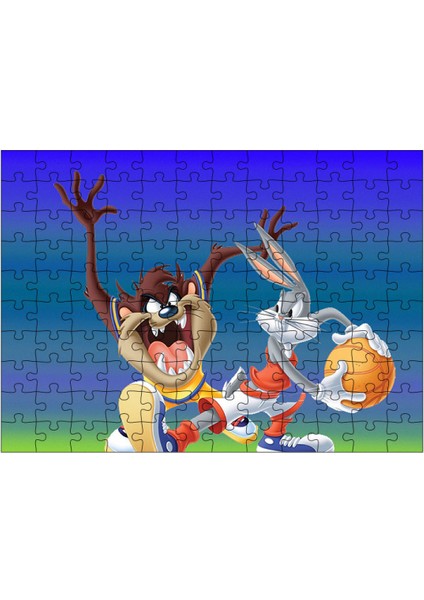 Ahşap Mdf Puzzle Yapboz Bunny And Taz 120 Parça 25*35 cm