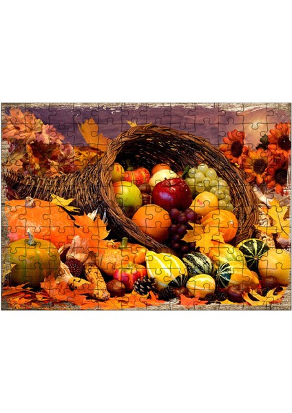 Ahşap Mdf Puzzle Yapboz Yaz Meyve Sepeti 120 Parça 25*35 cm