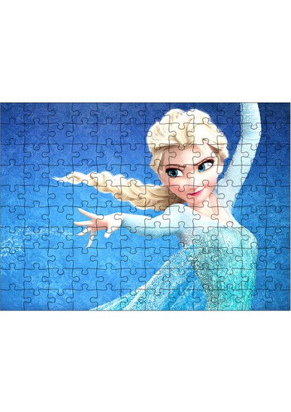 Ahşap Mdf Puzzle Yapboz Karlar Kraliçesi Elsa 120 Parça 25*35 cm