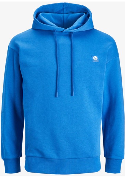 Jack & Jones Jcounseen Backprınt Sweat Hood Erkek Mavi Sweatshirt 12242247-BLUE