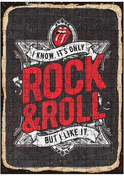 Ahşap Mdf Puzzle Yapboz Rock N Roll Posteri