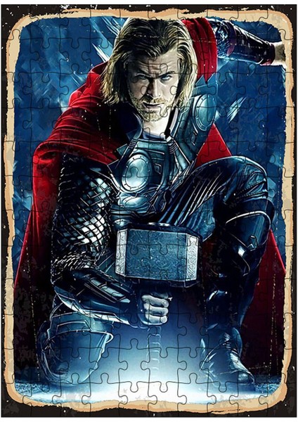 Ahşap Mdf Puzzle Yapboz Süper Kahraman Thor