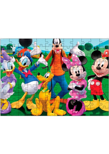 Ahşap Mdf Puzzle Yapboz Mickey Mouse Eğlence Evi 120 Parça 25*35 cm