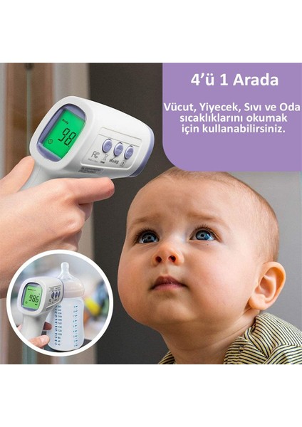 Ortam Vücut Isısı Ölçme Alından Dijital Uzaktan Temassız Ateş Ölçer Dijital Termometre 3 Modlu Vücut Ateş Ölçme modelleri