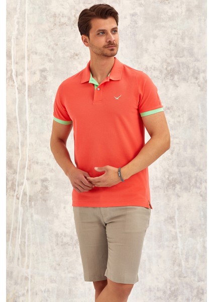 Tıde Erkek Polo Tişört - Mercan