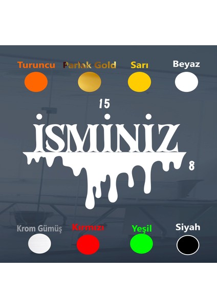 Kanlı Isim Sticker Oto Sticker Araba Sticker Araba Yazısı Oto Cam Yazı Araba Arma 15X8CM