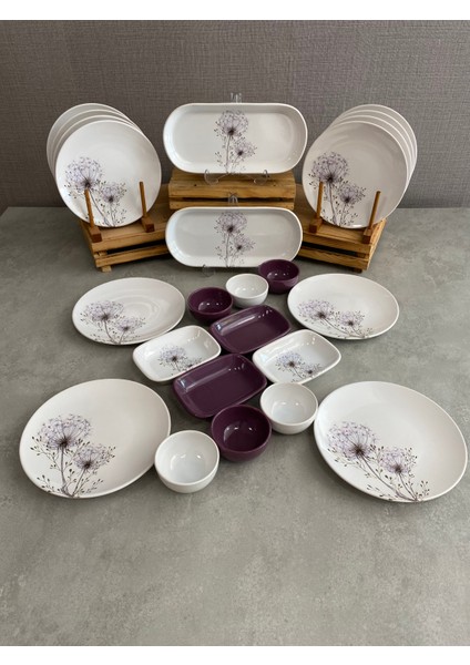 Takım Kahvaltı Mor Hindiba 24 Parça 12 Kişilik