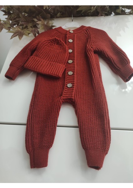 Şapkalı Düğmeli Selanik Örgü Triko Bebek Tulum fırsatları