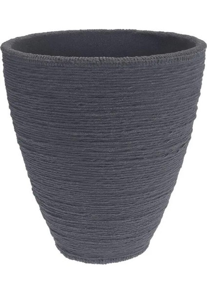 Namook Plastik Oluklu Saksı Antrasit Çap 40CM Yükseklik 40CM