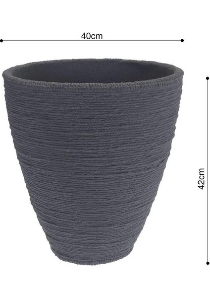Namook Plastik Oluklu Saksı Antrasit Çap 40CM Yükseklik 40CM fiyatları