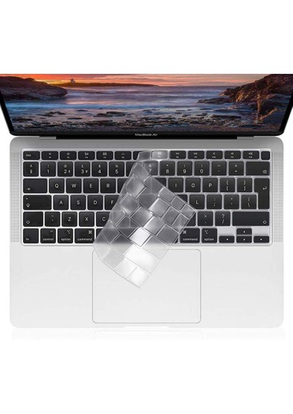 Nezih Case Apple Macbook Air M2 15" 2023 M2 Çip A2941 Türkçe Q Klavye Slim Şeffaf Klavye Koruyucu Kılıf