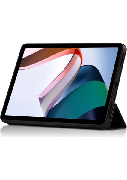 MTK Moveteck  Xiaomi Redmi Pad 10.6" Tablet Kılıfı Akıllı Smart Uyku Modlu Katlanabilir Arkası Buzlu Renkli Kılıf + Kalem Seti