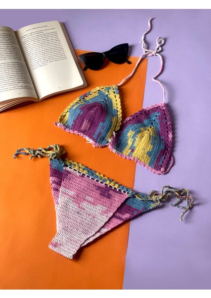 Sista El Örgüsü Handmade Mor Bikini Takımı