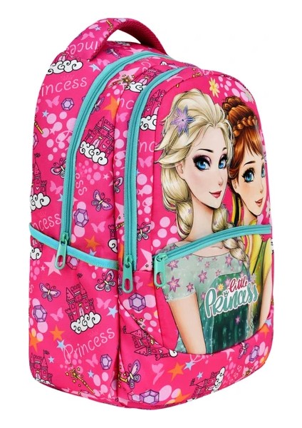 3’lü Ilkokul Frozen Desenli, Kız Çocuk Beslenmeli ve Kalemlikli Okul Çantası