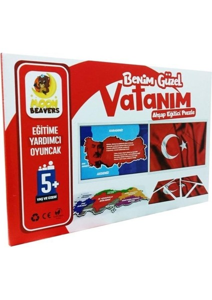 Benim Güzel Vatanım Bayrak 83044,AHŞAP Eğitici Oyuncak Puzzle
