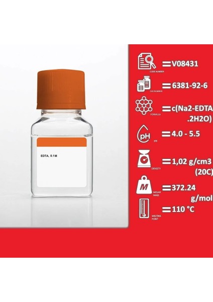 Edta Çözeltisi 0.1M Titriplex III - Edta Disodium Salt 1 Lt.