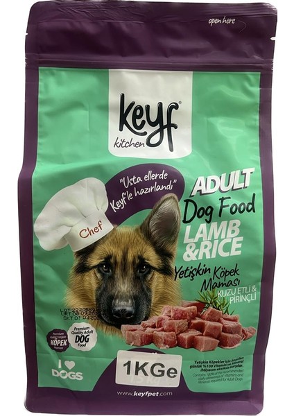 Kuzu Etli Pirinçli Yetişkin Köpek Maması 1kg