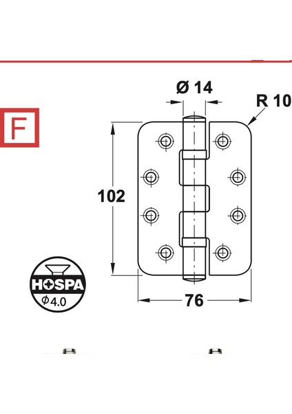 Yönsüz Kapı Menteşesi 304 Kalite Paslanmaz Çelik (F) - Inox Renkli fiyatları