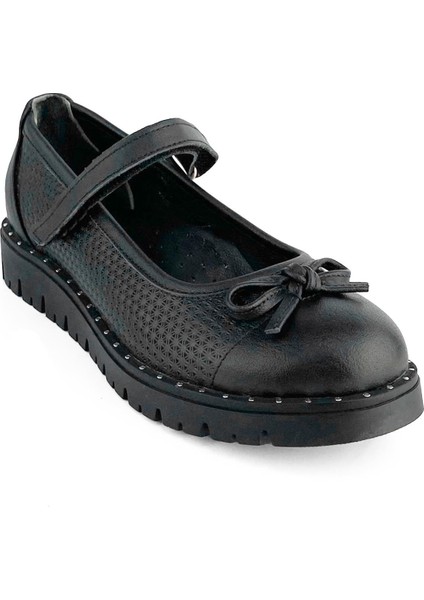 Deri Siyah Kız Çocuk Okul Ayakkabısı fiyatları