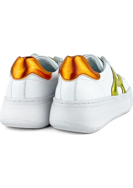 Deri Beyaz Renkli Hologram Kız Çocuk Günlük Ayakkabı modelleri