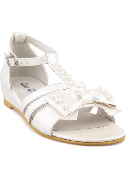 Krem Sedef Incili Kız Çocuk Sandalet fiyatları