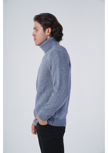 Erkek Yürütme Saç Örgülü Balıkçı Yaka Triko Yün Kazak TRIST-5313 fiyatları
